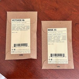 Le Labo Fragrance Vetiver 46 & Rose 31 Perfume Sample Size